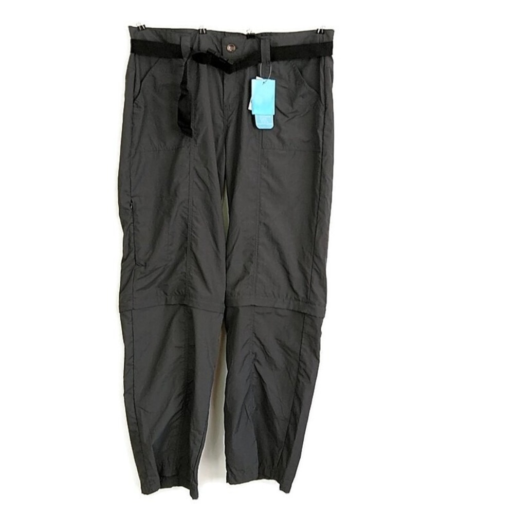 Canyon Creek Nylon Belted Hiking Pants Black Outdoor Zip Off Leg Womens XL NWT